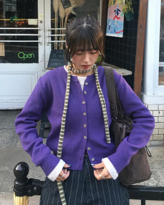 Border Hairy Knit Tie