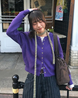 Border Hairy Knit Tie