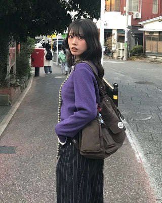 Multi-pocket Boston Big Leather Tote Bag