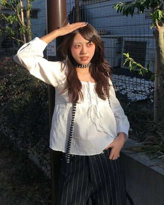 Border Hairy Knit Tie