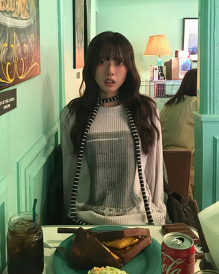 Border Hairy Knit Tie
