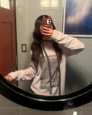 Border Hairy Knit Tie