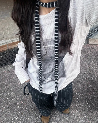 (Unisex) Hammer Loop Pinstripe Black Denim Pants