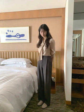(3 colors) Tie blouse