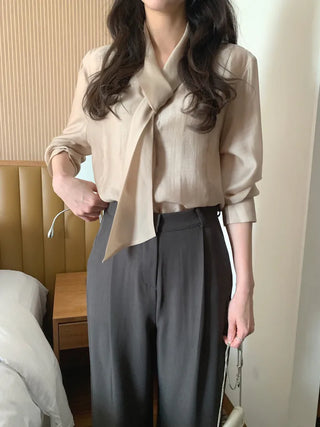 (3 colors) Tie blouse