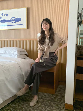 (3 colors) Tie blouse