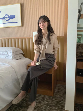 (3 colors) Tie blouse
