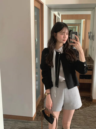 (2 colors) Tweed Blouson