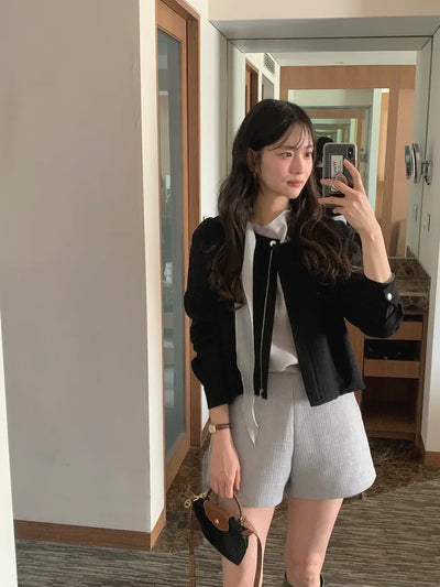 (2 colors) Tweed Blouson