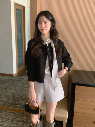 (2 colors) Tweed Blouson