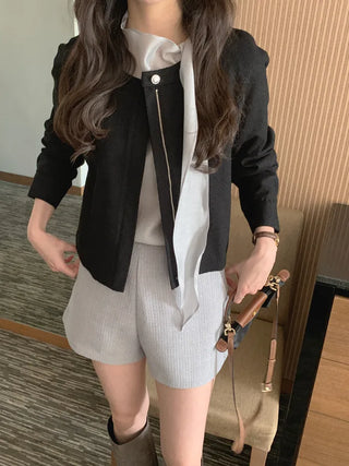 (2 colors) Tweed Blouson