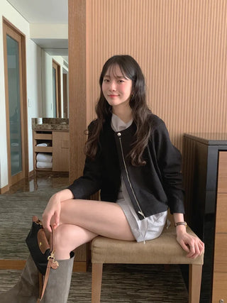 (2 colors) Tweed Blouson