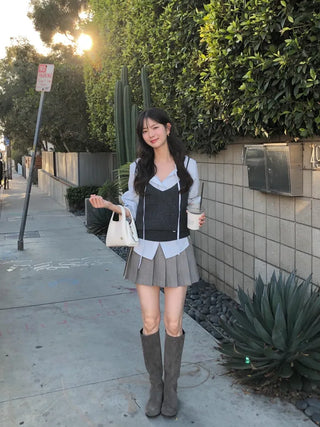 (3 colors) Wool knit bustier