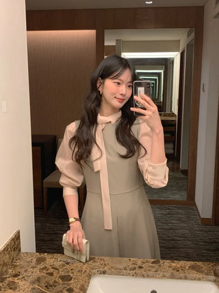(2 colors) Round Long Dress