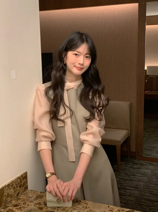 (2 colors) Round Long Dress