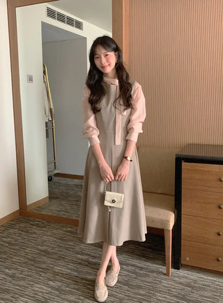 (3 colors) Basic Tie Blouse