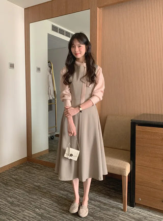(2 colors) Round Long Dress