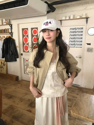 (2 colors) Semi-cropped high-neck mountain parka