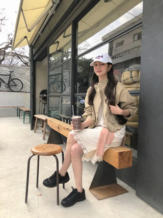 (2 colors) Semi-cropped high-neck mountain parka