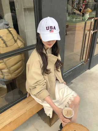 (2 colors) Semi-cropped high-neck mountain parka