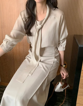 (3 colors) Belted skirt