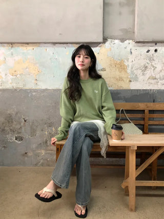 (2 colors) Loose-fit wool check shirt