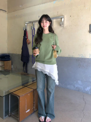 Low-rise denim pants