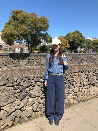 Straight denim pants