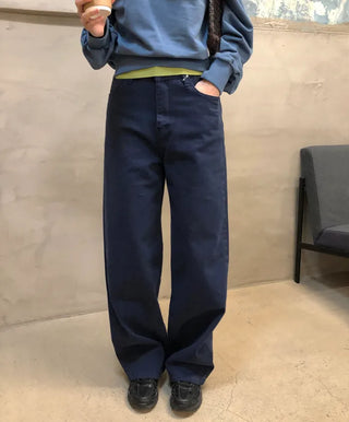 Straight denim pants