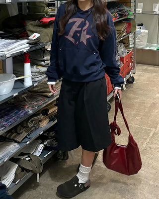 R Star Check Patch Hoodie