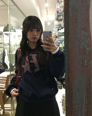 R Star Check Patch Hoodie
