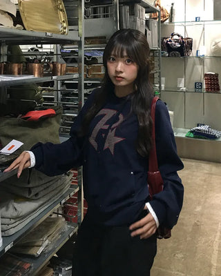R Star Check Patch Hoodie