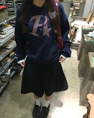 R Star Check Patch Hoodie