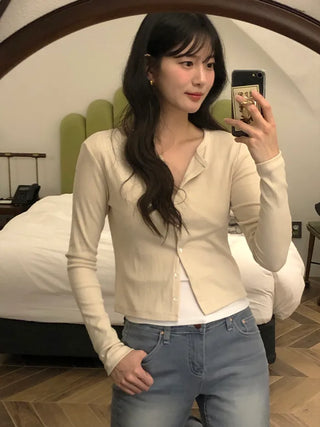 Slim-fit ribbed cardigan