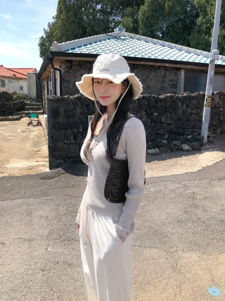 (Set) Frill Blouse & Cardigan Set
