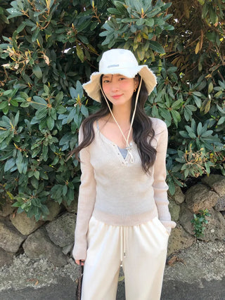 (Set) Frill Blouse & Cardigan Set
