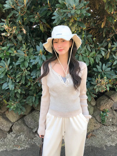 (Set) Frill Blouse & Cardigan Set