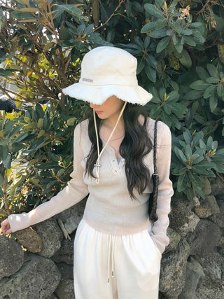 (Set) Frill Blouse & Cardigan Set