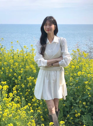 Pleated collar dress