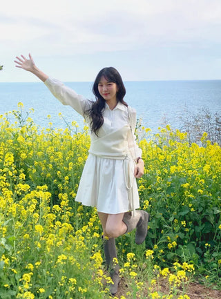 Pleated collar dress