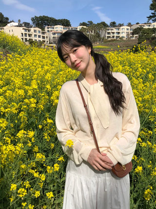 (3 colors) Scarf Cardigan