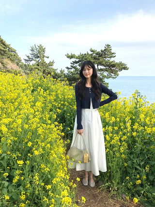 3-button cropped cardigan