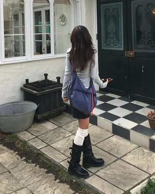 York flap nylon shoulder bag