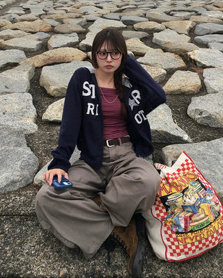 Star Patch Double Zip Hoodie