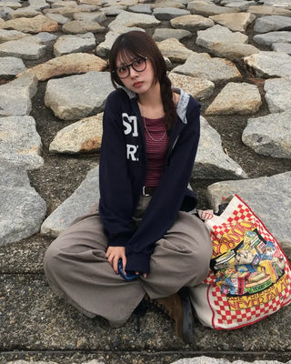 Star Patch Double Zip Hoodie
