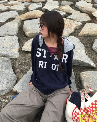 Pencil stripe back cinch balloon summer pants