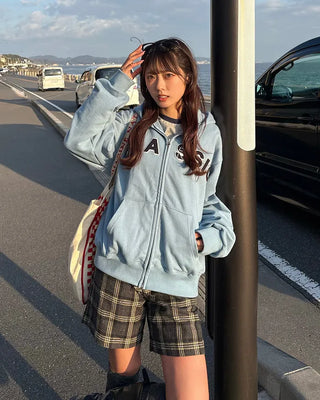 (Unisex) CLASSIC Patch Double Zip Sweatshirt Hoodie