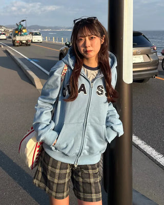 (Unisex) CLASSIC Patch Double Zip Sweatshirt Hoodie