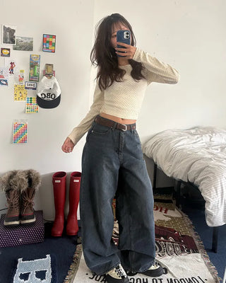 Bateau Neck Pindot Ribbed Long Cut and Sew