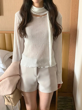 (set) Scarf Tie T-Shirt Set